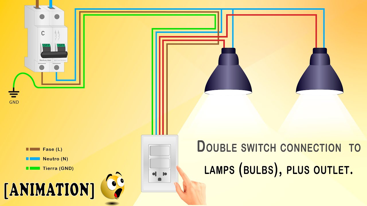 Instalar interruptor doble para dos puntos luz